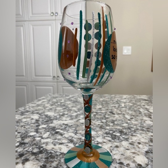 EUC Decorated 40th BIRTHDAY WINE GLASS BY DESIGNS BY LOLITA -USED ONCE - Picture 8 of 11